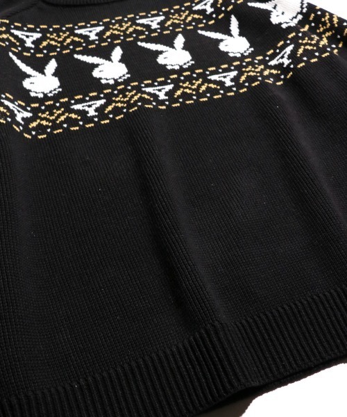PLAYBOY（プレイボーイ）の「PLAYBOY / プレイボーイ 80S PLAYBOY CREW SWEATER ジャガード クルーネックセーター（ニット/セーター・メンズ・ブラック/ホワイト・MEDIUM/LARGE）」の18枚目の写真