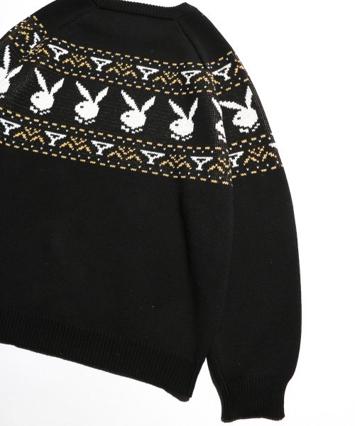 PLAYBOY（プレイボーイ）の「PLAYBOY / プレイボーイ 80S PLAYBOY CREW SWEATER ジャガード クルーネックセーター（ニット/セーター・メンズ・ブラック/ホワイト・MEDIUM/LARGE）」の21枚目の写真