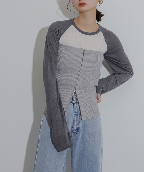 SENSE OF PLACE by URBAN RESEARCH（センスオブプレイスバイアーバンリサーチ）の「サムホールシアーラグランTシャツ（Tシャツ/カットソー・レディース・ブラック系その他/グレー系その他/ブルー系その他・ONE）」の2枚目の写真