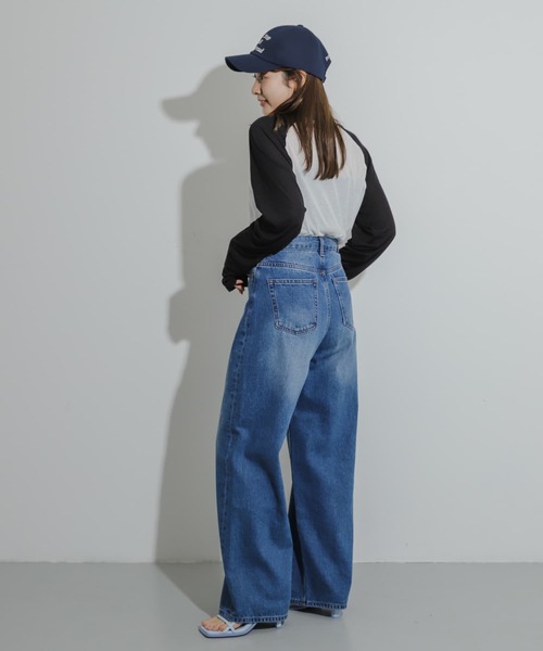 SENSE OF PLACE by URBAN RESEARCH（センスオブプレイスバイアーバンリサーチ）の「サムホールシアーラグランTシャツ（Tシャツ/カットソー・レディース・ブラック系その他/グレー系その他/ブルー系その他・ONE）」の10枚目の写真