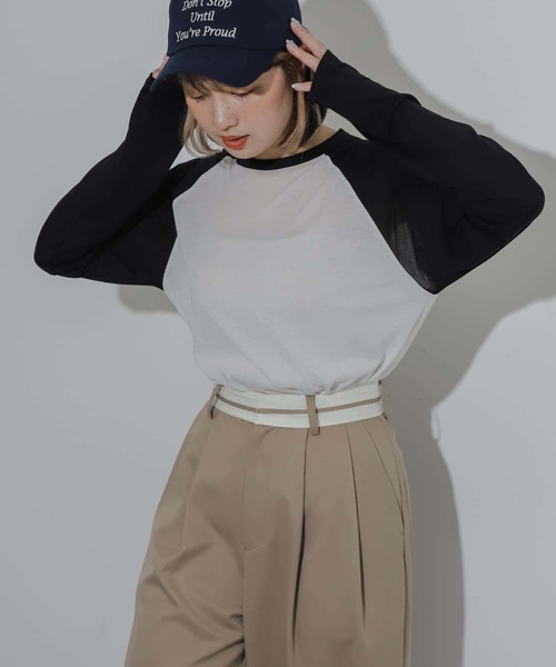 SENSE OF PLACE by URBAN RESEARCH（センスオブプレイスバイアーバンリサーチ）の「サムホールシアーラグランTシャツ（Tシャツ/カットソー・レディース・ブラック系その他/グレー系その他/ブルー系その他・ONE）」の11枚目の写真