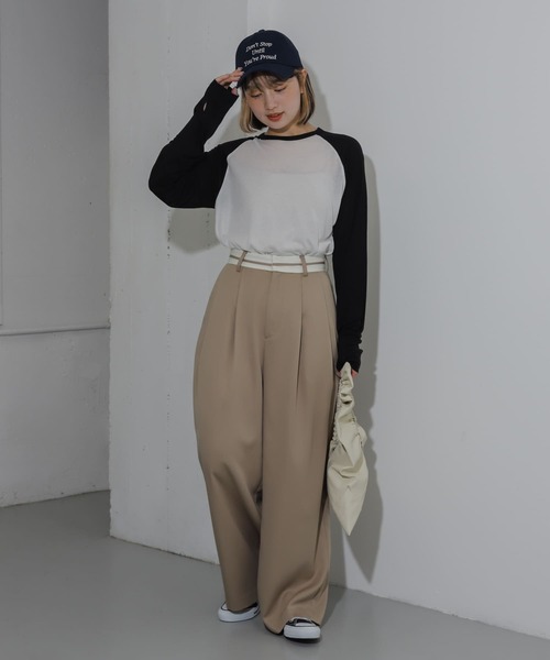 SENSE OF PLACE by URBAN RESEARCH（センスオブプレイスバイアーバンリサーチ）の「サムホールシアーラグランTシャツ（Tシャツ/カットソー・レディース・ブラック系その他/グレー系その他/ブルー系その他・ONE）」の13枚目の写真