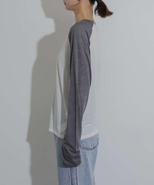 SENSE OF PLACE by URBAN RESEARCH（センスオブプレイスバイアーバンリサーチ）の「サムホールシアーラグランTシャツ（Tシャツ/カットソー・レディース・ブラック系その他/グレー系その他/ブルー系その他・ONE）」の20枚目の写真