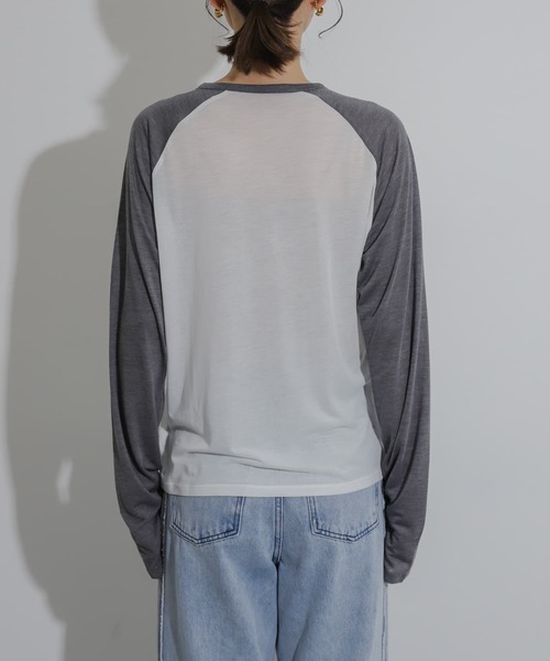 SENSE OF PLACE by URBAN RESEARCH（センスオブプレイスバイアーバンリサーチ）の「サムホールシアーラグランTシャツ（Tシャツ/カットソー・レディース・ブラック系その他/グレー系その他/ブルー系その他・ONE）」の21枚目の写真