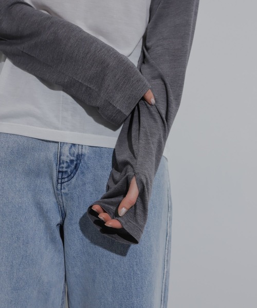 SENSE OF PLACE by URBAN RESEARCH（センスオブプレイスバイアーバンリサーチ）の「サムホールシアーラグランTシャツ（Tシャツ/カットソー・レディース・ブラック系その他/グレー系その他/ブルー系その他・ONE）」の22枚目の写真