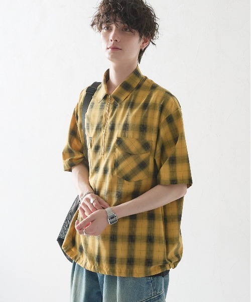シャツ No.0735 O over check half SHIRT No.0735 O オーバーチェックハーフシャツ - HOLY IN CODE | 60