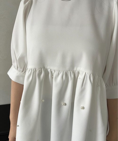 prose verse（プロズヴェール）の「バックリボンパールペプラムブラウス（シャツ/ブラウス・レディース・オフホワイト/ブラック・ﾌﾘ-）」の22枚目の写真