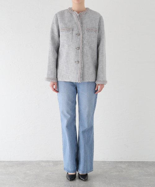 VERMEIL ブッチャーツイードフリンジジャケット セール】ブッチャーツイードフリンジジャケット（その他アウター