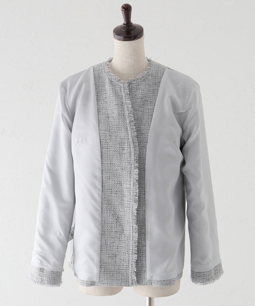 VERMEIL ブッチャーツイードフリンジジャケット VERMEIL par iena（ヴェルメイユパーイエナ）の「ブッチャー