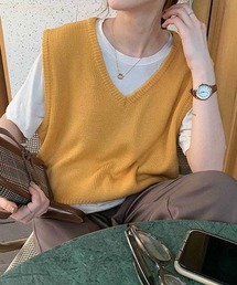 ルーズＶネックニットベスト