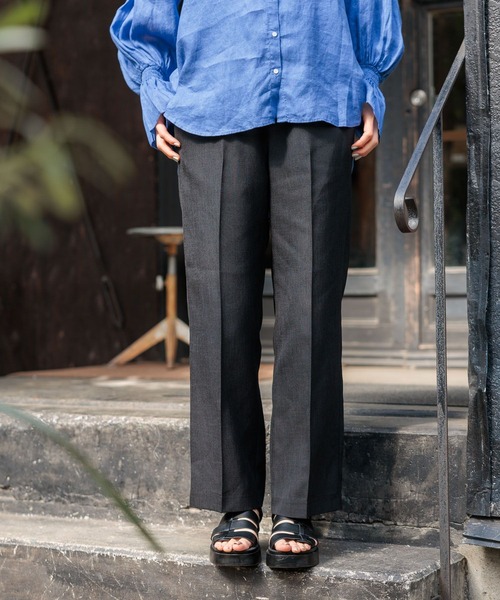 niko and...（ニコアンド）の「DRYリネンライクストレートパンツ（その他パンツ・レディース・グリーン/ピンク/ラベンダー/ブルー/ブラック/ライトベージュ・LARGE/MEDIUM）」の2枚目の写真