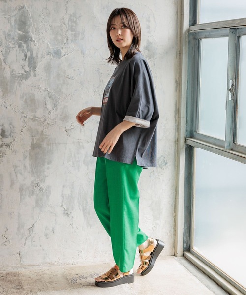 niko and...（ニコアンド）の「DRYリネンライクストレートパンツ（その他パンツ・レディース・グリーン/ピンク/ラベンダー/ブルー/ブラック/ライトベージュ・LARGE/MEDIUM）」の15枚目の写真