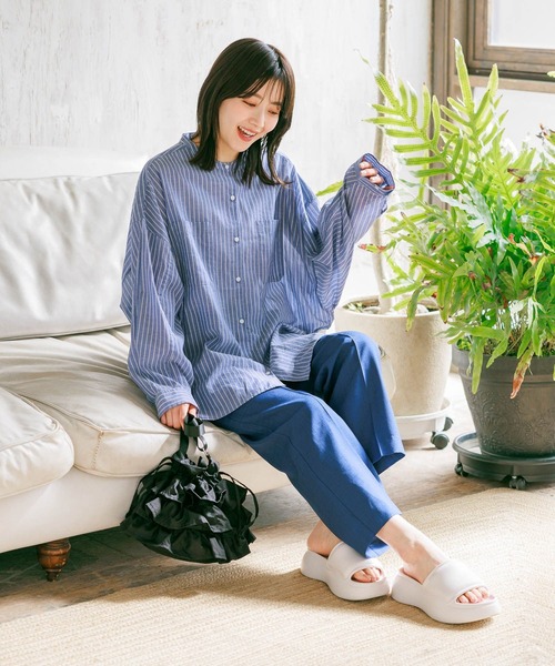 niko and（ニコアンド）の「DRYリネンライクストレートパンツ