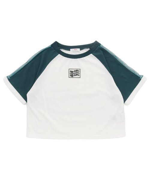 algy（アルジー）の「【ACTIVE・接触冷感】チュールラインラグランT（Tシャツ/カットソー・キッズ・グリーン/ブラック/サックスブルー・XX-SMALL/X-SMALL/MEDIUM/SMALL）」の3枚目の写真