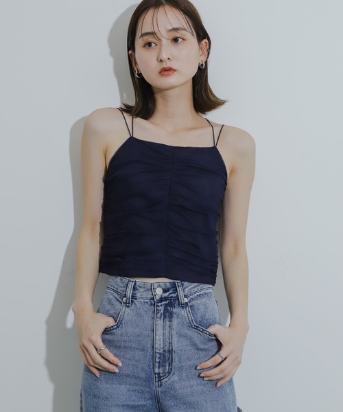 SENSE OF PLACE by URBAN RESEARCH(センスオブプレイスバイアーバンリサーチ)の「カップツキチュールキャミソール(キャミソール・レディース・ブラック/オレンジ/アイボリー/ネイビー・ONE)」の6枚目の写真