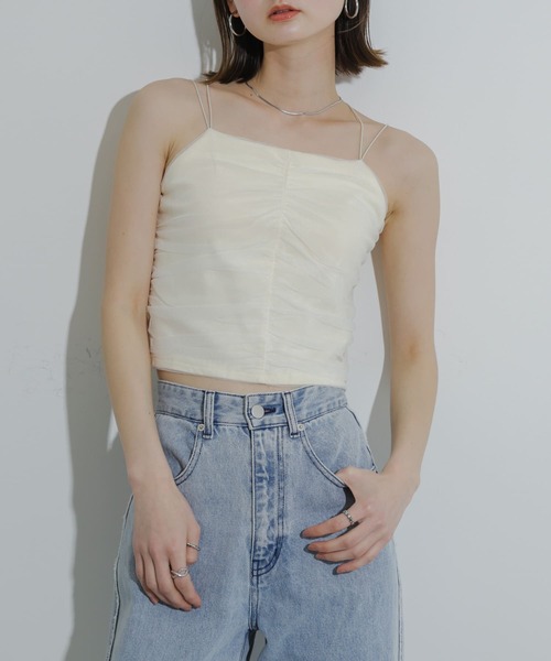 SENSE OF PLACE by URBAN RESEARCH(センスオブプレイスバイアーバンリサーチ)の「カップツキチュールキャミソール(キャミソール・レディース・ブラック/オレンジ/アイボリー/ネイビー・ONE)」の12枚目の写真