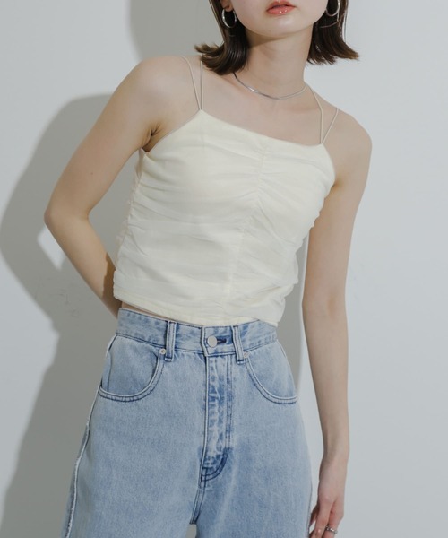 SENSE OF PLACE by URBAN RESEARCH(センスオブプレイスバイアーバンリサーチ)の「カップツキチュールキャミソール(キャミソール・レディース・ブラック/オレンジ/アイボリー/ネイビー・ONE)」の13枚目の写真