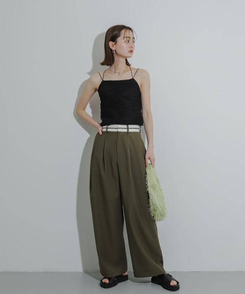 SENSE OF PLACE by URBAN RESEARCH(センスオブプレイスバイアーバンリサーチ)の「カップツキチュールキャミソール(キャミソール・レディース・ブラック/オレンジ/アイボリー/ネイビー・ONE)」の20枚目の写真