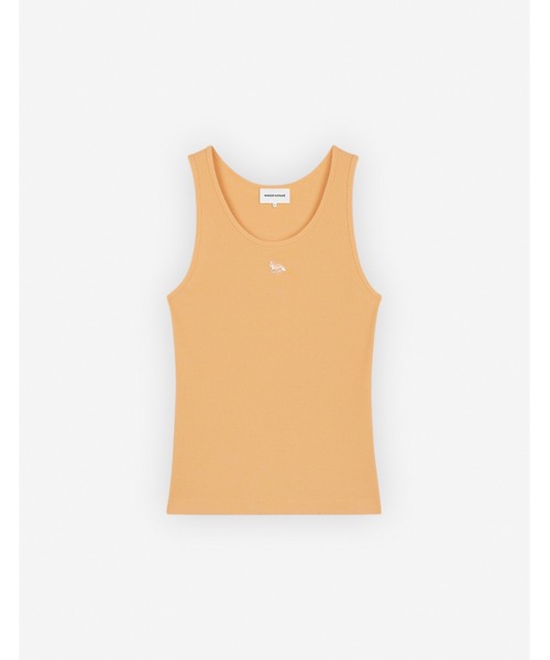 MAISON KITSUNE&#39; - MAISON KITSUNE メゾンキツネ BABY FOX PATCH RIBBED TANK TOP フォックスパッチタンクトップ MW00121KJ0125 イエロー XS BABY FOX PATCH RIBBED TANK TOP | Maison Kitsuné