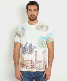 Guess | SS Bsc Riviera Postcard Tee 半袖 Tシャツ(Tシャツ/カットソー)