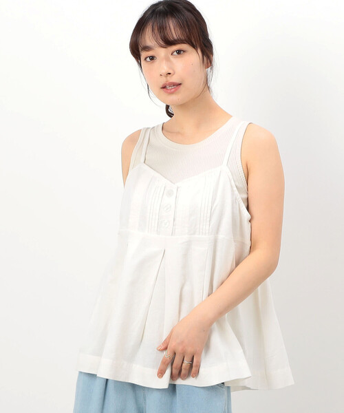 ONIGIRI（オニギリ）の「コットンリネン ビスチェ ブラウス / セットアップ対応（Tシャツ/カットソー・レディース・チャコール/アイボリー/カーキ・FREE）」の7枚目の写真