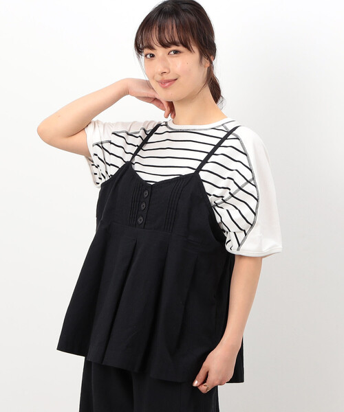 ONIGIRI（オニギリ）の「コットンリネン ビスチェ ブラウス / セットアップ対応（Tシャツ/カットソー・レディース・チャコール/アイボリー/カーキ・FREE）」の9枚目の写真