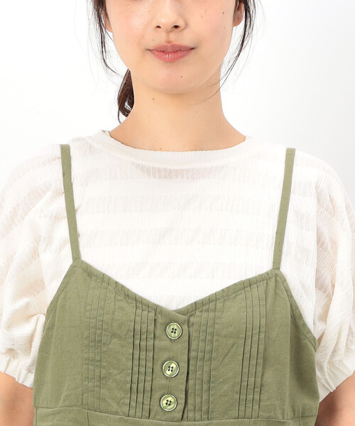 ONIGIRI（オニギリ）の「コットンリネン ビスチェ ブラウス / セットアップ対応（Tシャツ/カットソー・レディース・チャコール/アイボリー/カーキ・FREE）」の17枚目の写真