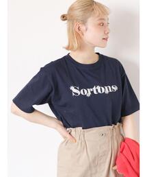 ehka sopo | フレンチロゴ刺繍Tシャツ(Tシャツ/カットソー)