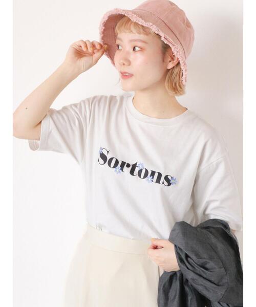 うりんこ【アルベロベロ】カットソー　チュニック　膝丈上　刺繍ロゴ　ブタさん うりんこ【アルベロベロ】カットソー チュニック 膝丈上 刺繍ロゴ ブタ