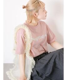 ehka sopo | フレンチロゴ刺繍Tシャツ(Tシャツ/カットソー)