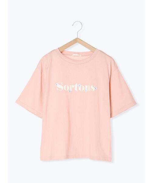 ehka sopo（エヘカソポ）の「フレンチロゴ刺繍Tシャツ（Tシャツ