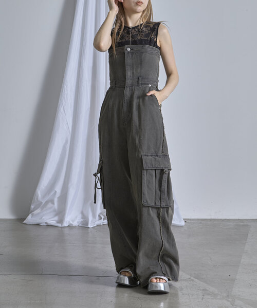 RAY CASSIN（レイカズン）の「デニムコンビネゾン（ワンピース・レディース・ブルー系その他4/グレー系その他/ベージュ系その他・1/0）」の4枚目の写真