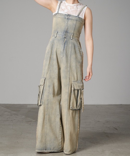 RAY CASSIN（レイカズン）の「デニムコンビネゾン（ワンピース・レディース・ブルー系その他4/グレー系その他/ベージュ系その他・1/0）」の2枚目の写真