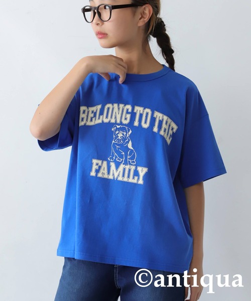 antiqua（アンティカ）の「ブルドックロゴTシャツ（Tシャツ/カットソー・キッズ・スミクロ/ブルー/ブラック/ホワイト・140/150/160）」の4枚目の写真
