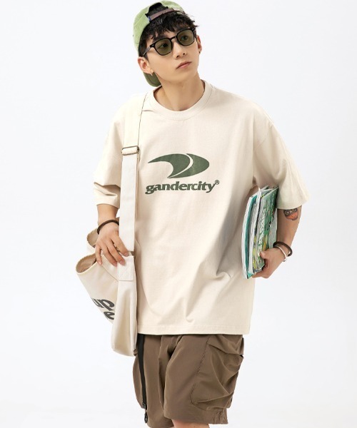セール】gandercity ロゴ スポーティ フロント プリント Tシャツ