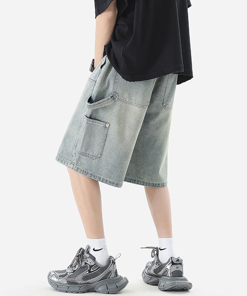 HOOK(フック)の「HOOK -select- ウォッシュデニムハーフパンツ (SS)(デニムパンツ・メンズ・ブルー・M/L/XL)」の1枚目の写真