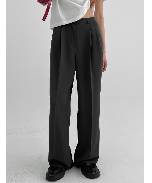 レア 80~ VALENTINO 2タック ワイドスラックス 黒 OPTIジップ BLACKUP（ブラックアップ）の「[MADE] リンドンサマーツータック