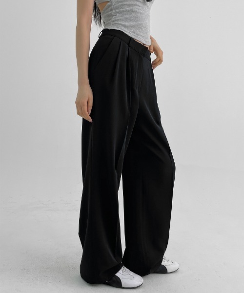 【rkkrさん専用】【美品】LOHEN 裾タックPants　黒 RUFFLE PANTS Polyester Taffeta – TAAKK