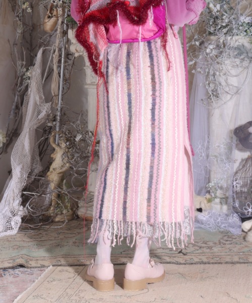 スカート rurumu: ribbon knitted punch needleskirt rurumu:（ルルムウ）の「rurumu:/ルルムウ/ribbon knitted punch