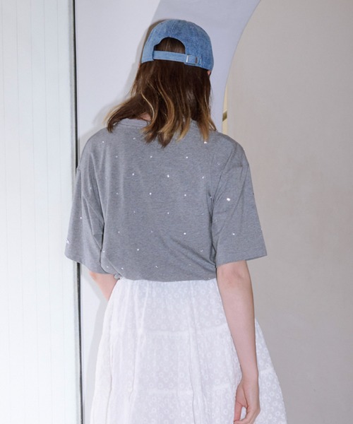 Lil Ambition(リルアンビション)の「ビジューTシャツ(Tシャツ/カットソー・レディース・ホワイト/ブラック/トップグレー・FREE)」の8枚目の写真
