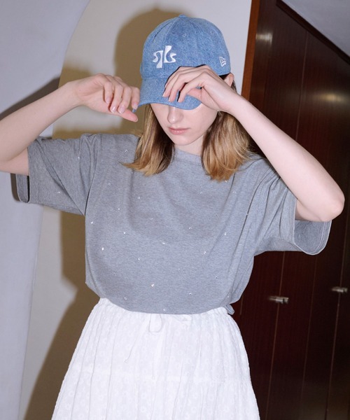 Lil Ambition(リルアンビション)の「ビジューTシャツ(Tシャツ/カットソー・レディース・ホワイト/ブラック/トップグレー・FREE)」の7枚目の写真