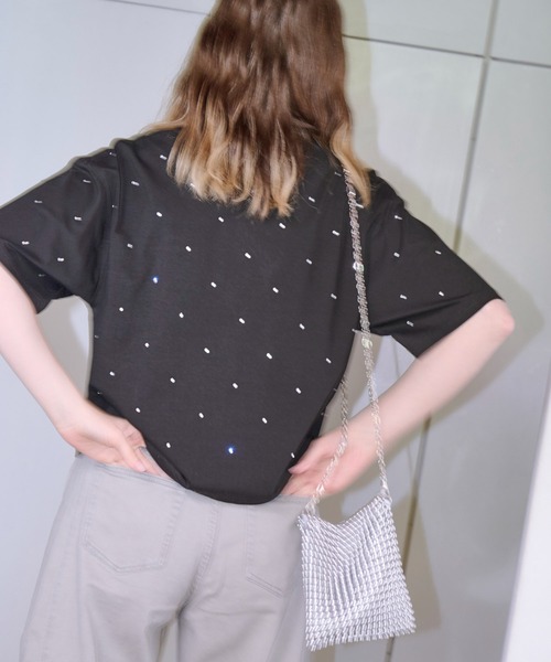 Lil Ambition(リルアンビション)の「ビジューTシャツ(Tシャツ/カットソー・レディース・ホワイト/ブラック/トップグレー・FREE)」の13枚目の写真