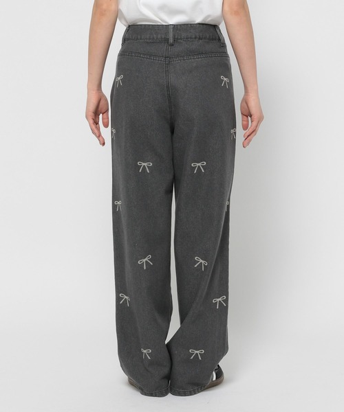 3.3 Field Trip （3.3フィールドトリップ）の「3.3 Field Trip／プリントリボンデニム（デニムパンツ・レディース・ブラック/ブルー・FREE）」の16枚目の写真