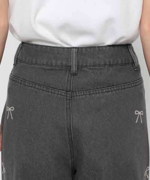 3.3 Field Trip （3.3フィールドトリップ）の「3.3 Field Trip／プリントリボンデニム（デニムパンツ・レディース・ブラック/ブルー・FREE）」の13枚目の写真