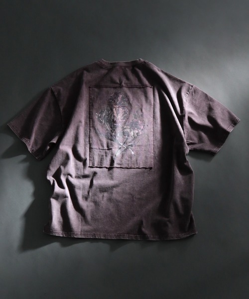 HARE（ハレ）の「ヴィンテージライクプリントカットソー(HARE)（Tシャツ/カットソー・メンズ・ブラック/パープル/グレー・MEDIUM/SMALL）」の3枚目の写真
