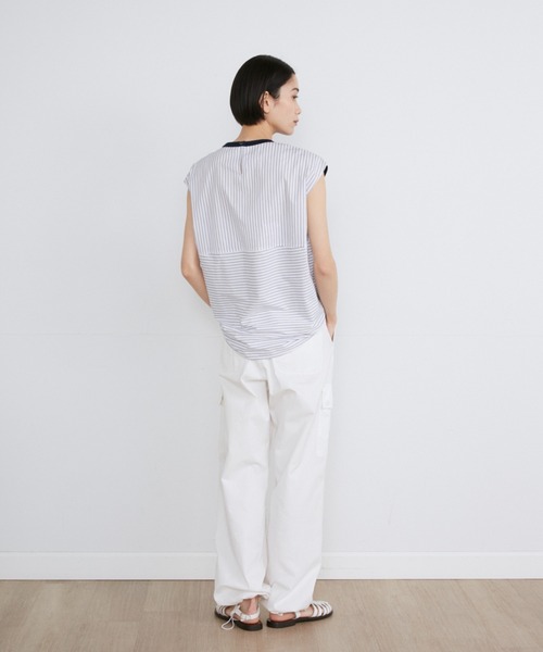 YVON（イヴォン）の「ストライプドッキングプルオーバー（Tシャツ/カットソー・レディース・ネイビー/ダークネイビー/オフホワイト・9号）」の11枚目の写真