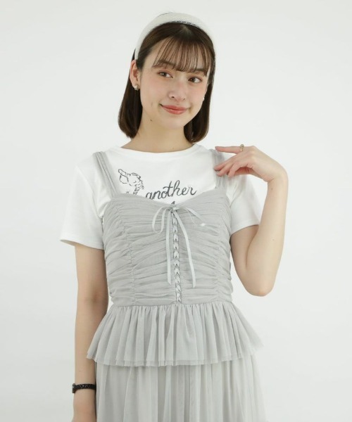 an another angelus（アンアナザーアンジェラス）の「レースアップチュールビスチェ/ananotherangelus（キャミソール・レディース・ライトグレー/ピンク/ブラック・FREE）」の14枚目の写真