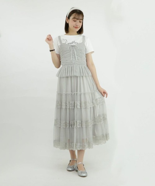 an another angelus（アンアナザーアンジェラス）の「レースアップチュールビスチェ/ananotherangelus（キャミソール・レディース・ライトグレー/ピンク/ブラック・FREE）」の15枚目の写真
