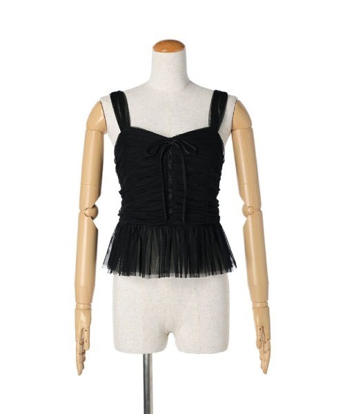 an another angelus（アンアナザーアンジェラス）の「レースアップチュールビスチェ/ananotherangelus（キャミソール・レディース・ライトグレー/ピンク/ブラック・FREE）」の21枚目の写真