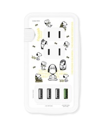 SNOOPY | ピーナッツ USBポート付き ACタップ スヌーピー GOUR(キッチン家電)